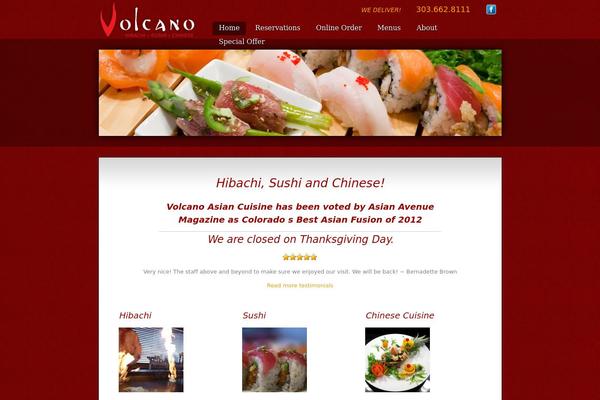 volcanoasiancuisine.com site used Aroi