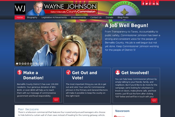 votewaynejohnson.com site used Robert