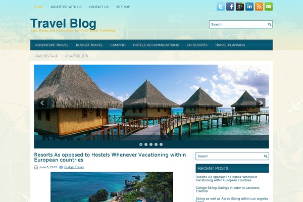 iTravel theme site design template sample