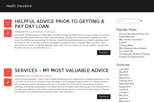 Vision theme site design template sample