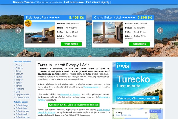 vturecku.cz site used Travel