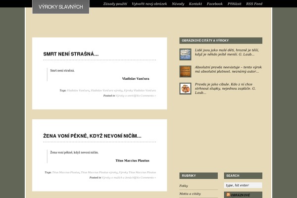 vyroky-slavnych.cz site used Rostar