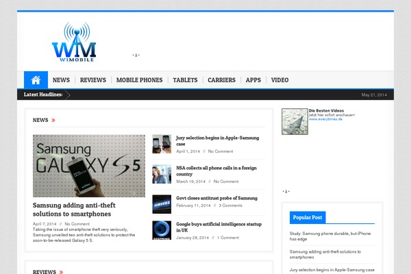 w1mobile.com site used Bold-2.0