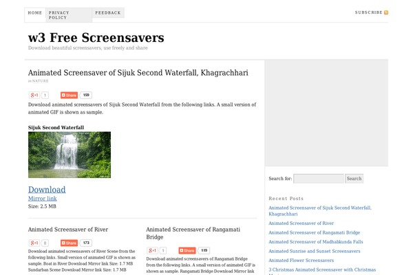 w3freescreensavers.com site used Thesis184