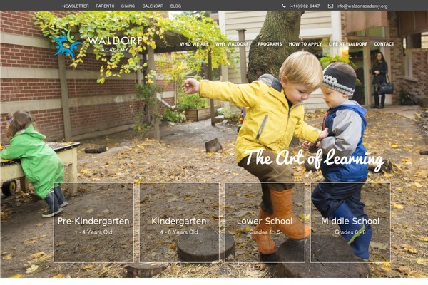 Waldorf theme site design template sample