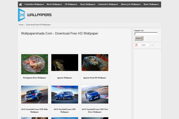 wallpapershade.com site used Gambar