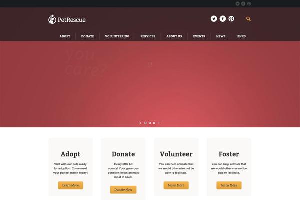 Pet-rescue theme site design template sample