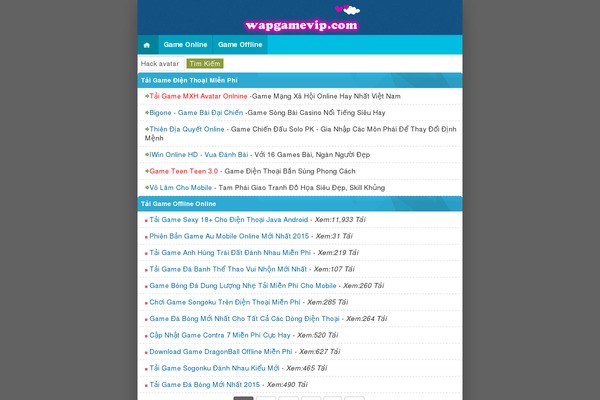 wapgamevip.com site used Vngameandroid