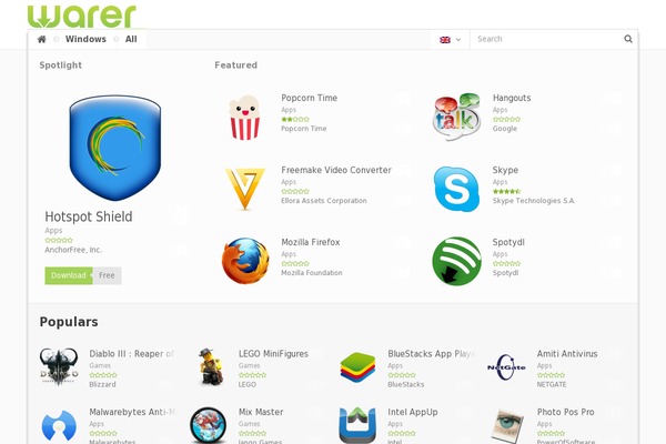 warer theme websites examples
