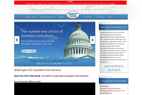 washingtonexpressvisas.com site used Designerfolio