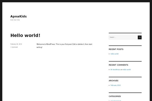Twenty Sixteen theme site design template sample