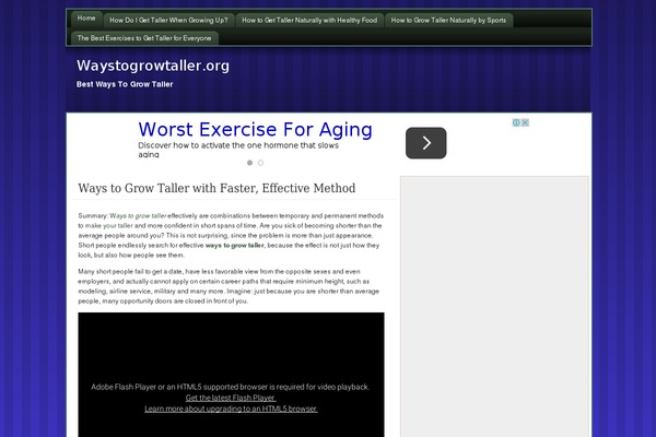 waystogrowtaller.org site used Flexibility3