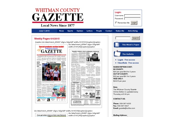 wcgazette.com site used Wcg