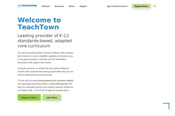 web.teachtown.com site used Teachtown
