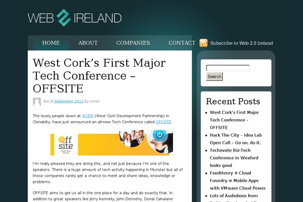 web2ireland.org site used W2i