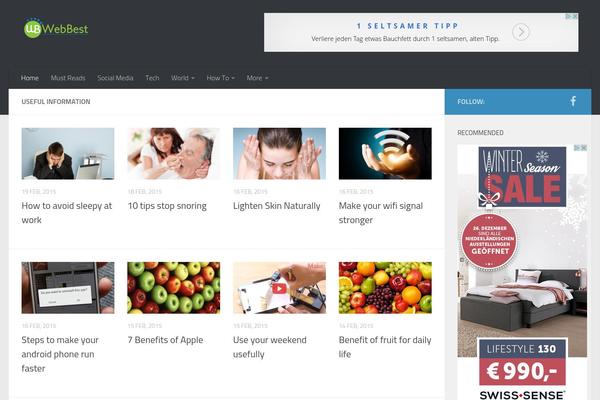 Hueman theme site design template sample