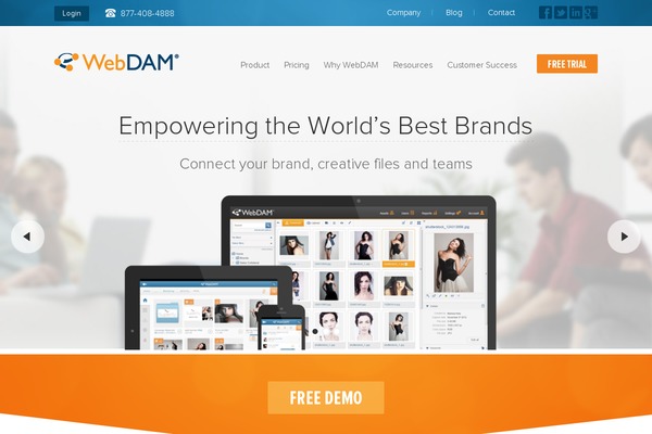 WebDAM theme websites examples