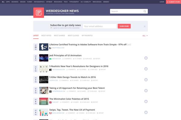webdesignernews.com site used Codropstheme03