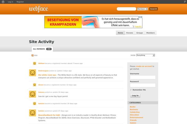 Frisco for BuddyPress theme site design template sample