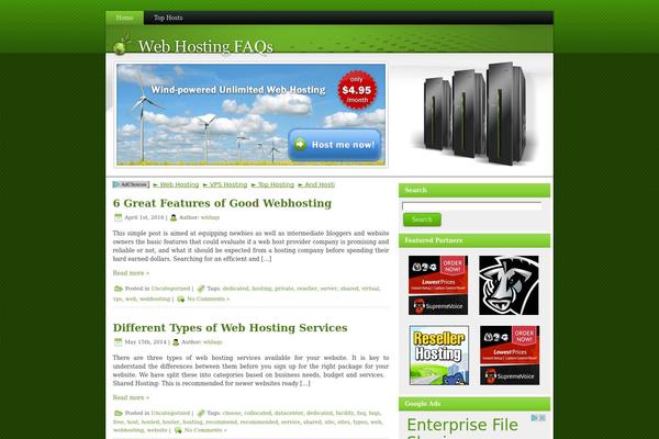 webhostingfaqs.net site used Greenwebhosting