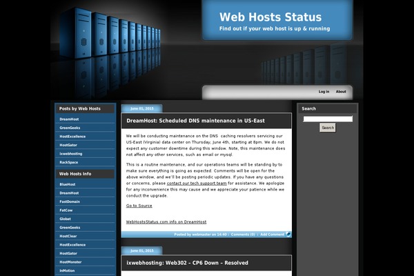 Webhosting theme site design template sample