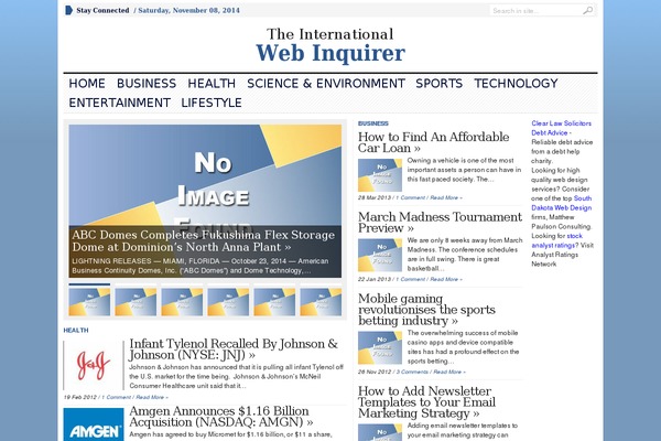 webinquirer.co.uk site used Wpadvnewspaper135