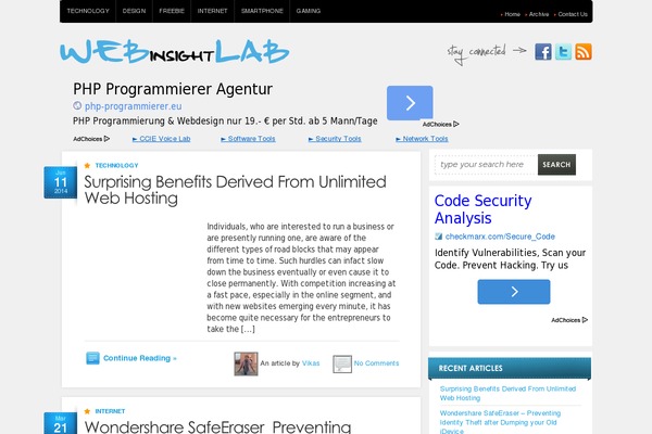 webinsightlab.com site used Sapor
