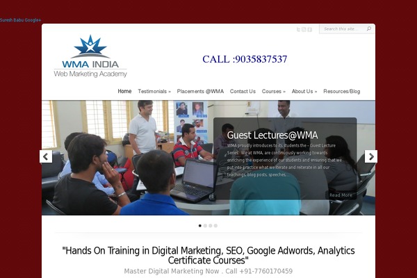 Site using WP Contact Slider plugin