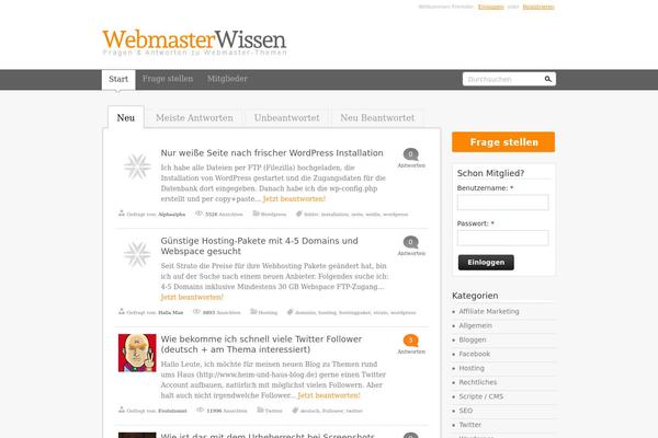 Answers theme site design template sample