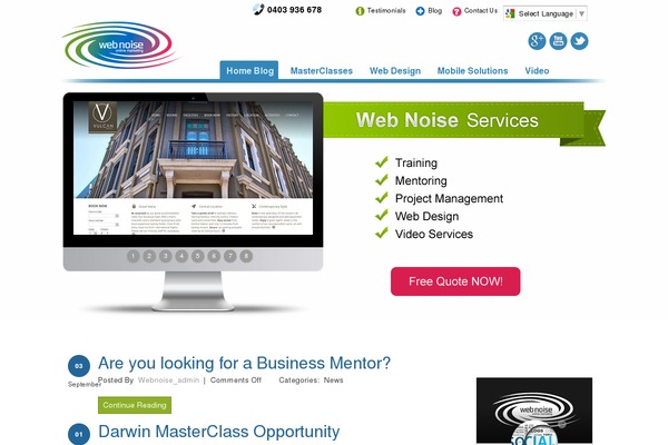 webnoise.com.au site used Pixelpress