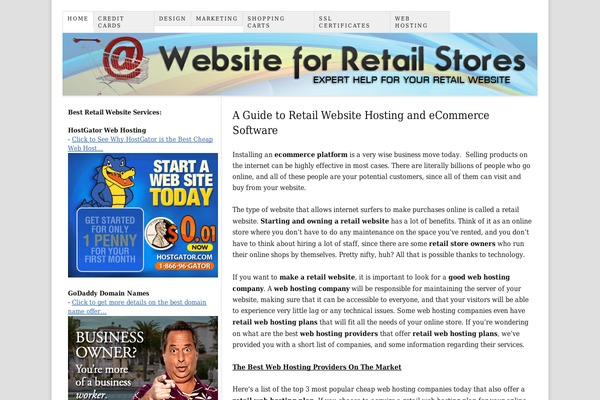 website4retail.com site used Thesis 1.8.6