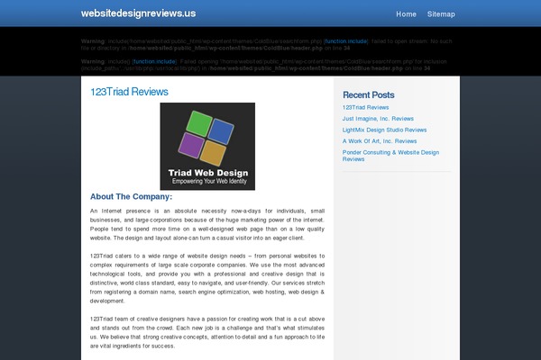 ColdBlue theme site design template sample