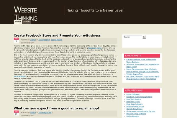 websitethinking.com site used Arclite