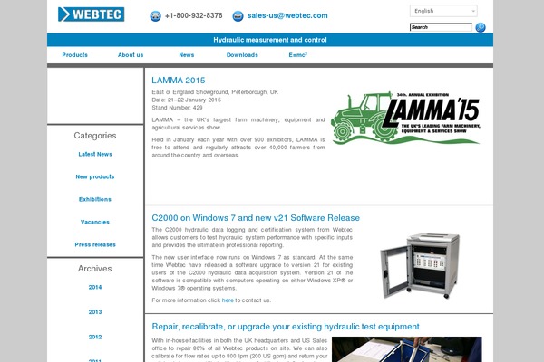 webtechydraulicvalveflowmetertester.com site used Webtec