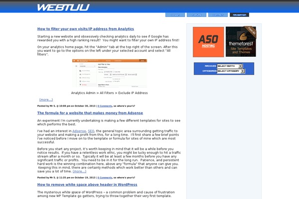 Blu theme site design template sample
