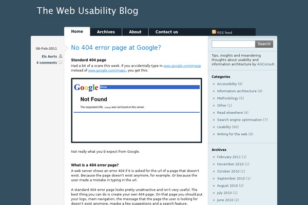 webusability-blog.com site used Typebased