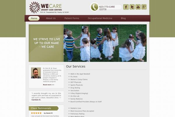 Wecare theme site design template sample