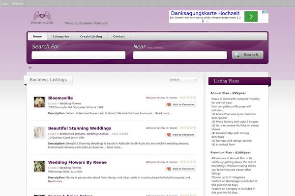 Vantage theme site design template sample