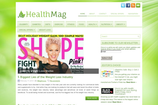 Healthmag theme site design template sample