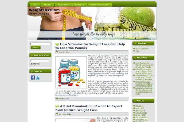 Weightloss theme site design template sample