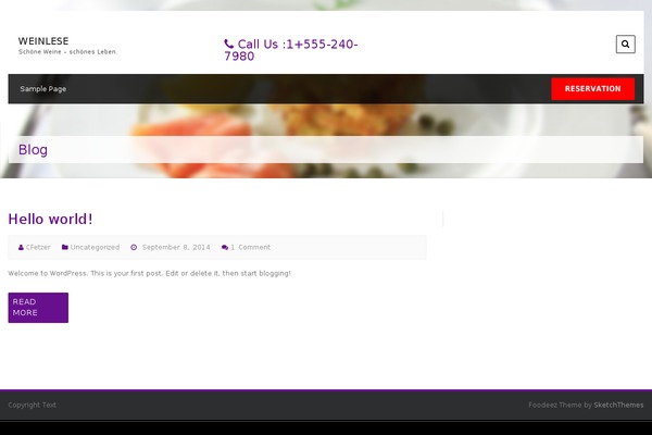 Foodeez Lite theme site design template sample