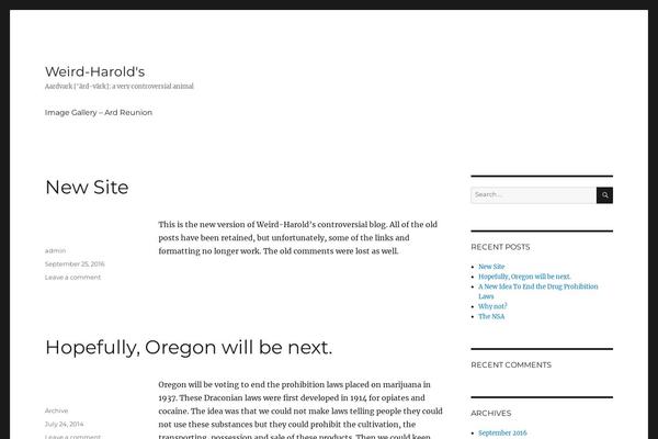 Twenty Sixteen theme site design template sample