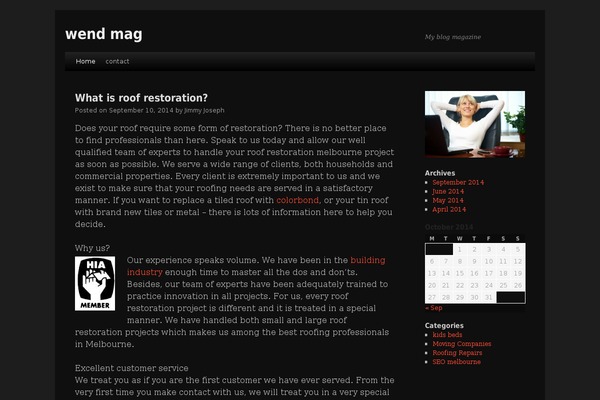 Dark TT theme site design template sample