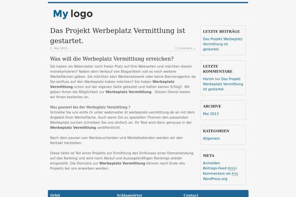 Orbit theme site design template sample