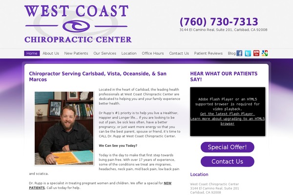 Chiropractic theme site design template sample