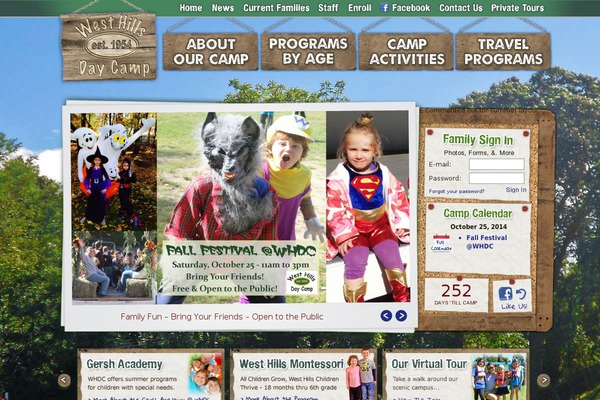 westhillsdaycamp.com site used Westhills