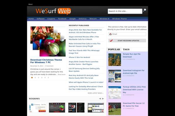Weekly theme site design template sample