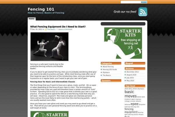 whatisfencing.com site used Studiopress_orange