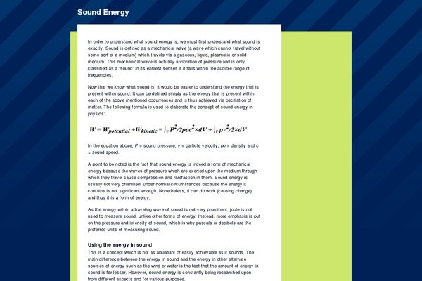 whatissoundenergy.com site used Nightly