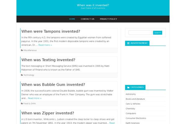 whenwasitinvented.org site used Whenwasitinvented